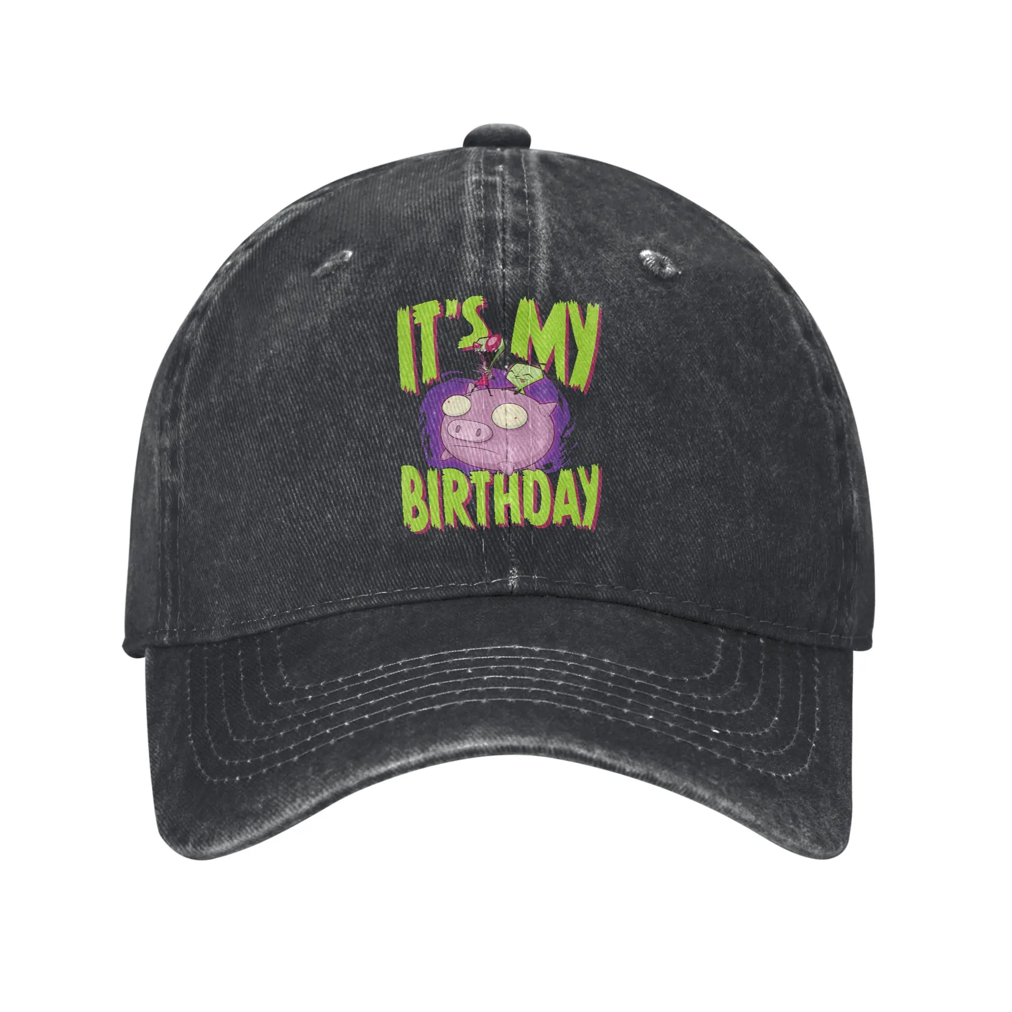 Invaders Zim It's My Birthday Baseball Cap Fashion Distressed Washed  Snapback Hat Unisex Summer Adjustable Caps Hat