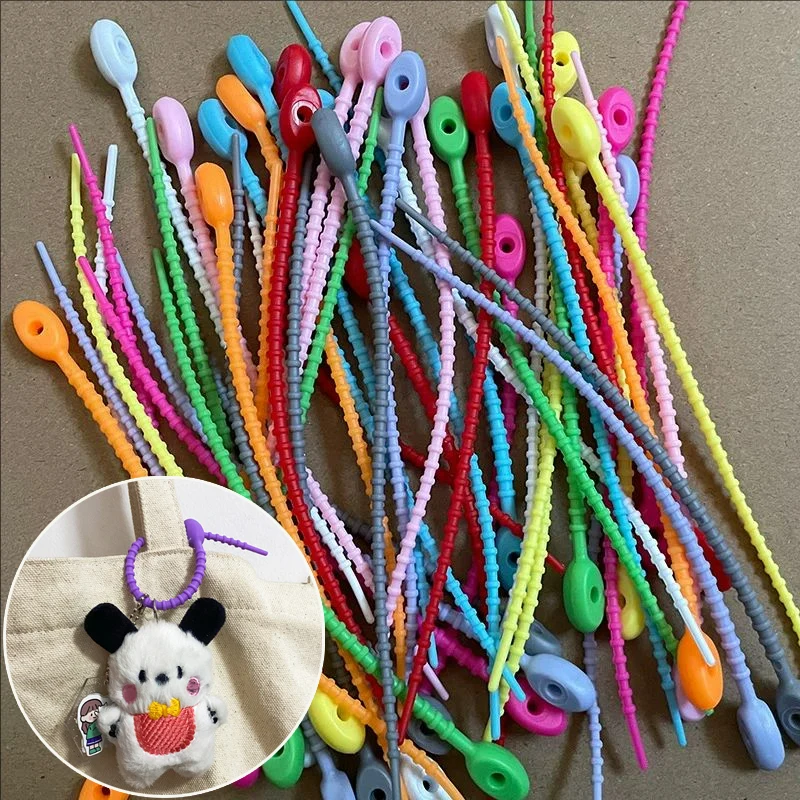 Colorful Silicone Reusable Bag Ties Keychain Twist Wire Fasten Cable Zip Tie Headset Data Line Wire Universal Tie Rings