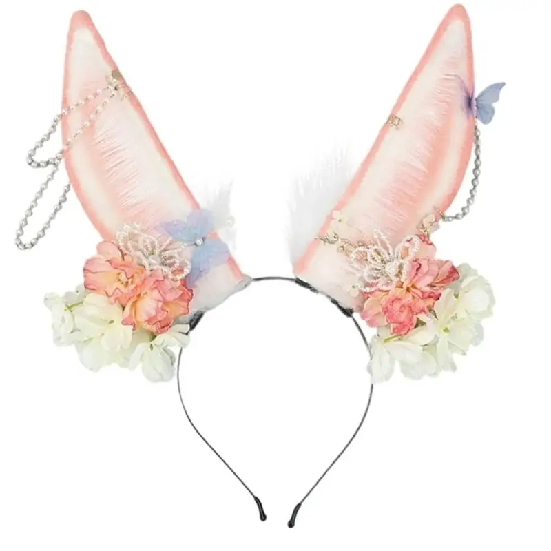 

A52E Vibrant Plush Rabbit Ears Hair Band Anime Headdress For Dance And Cosplay