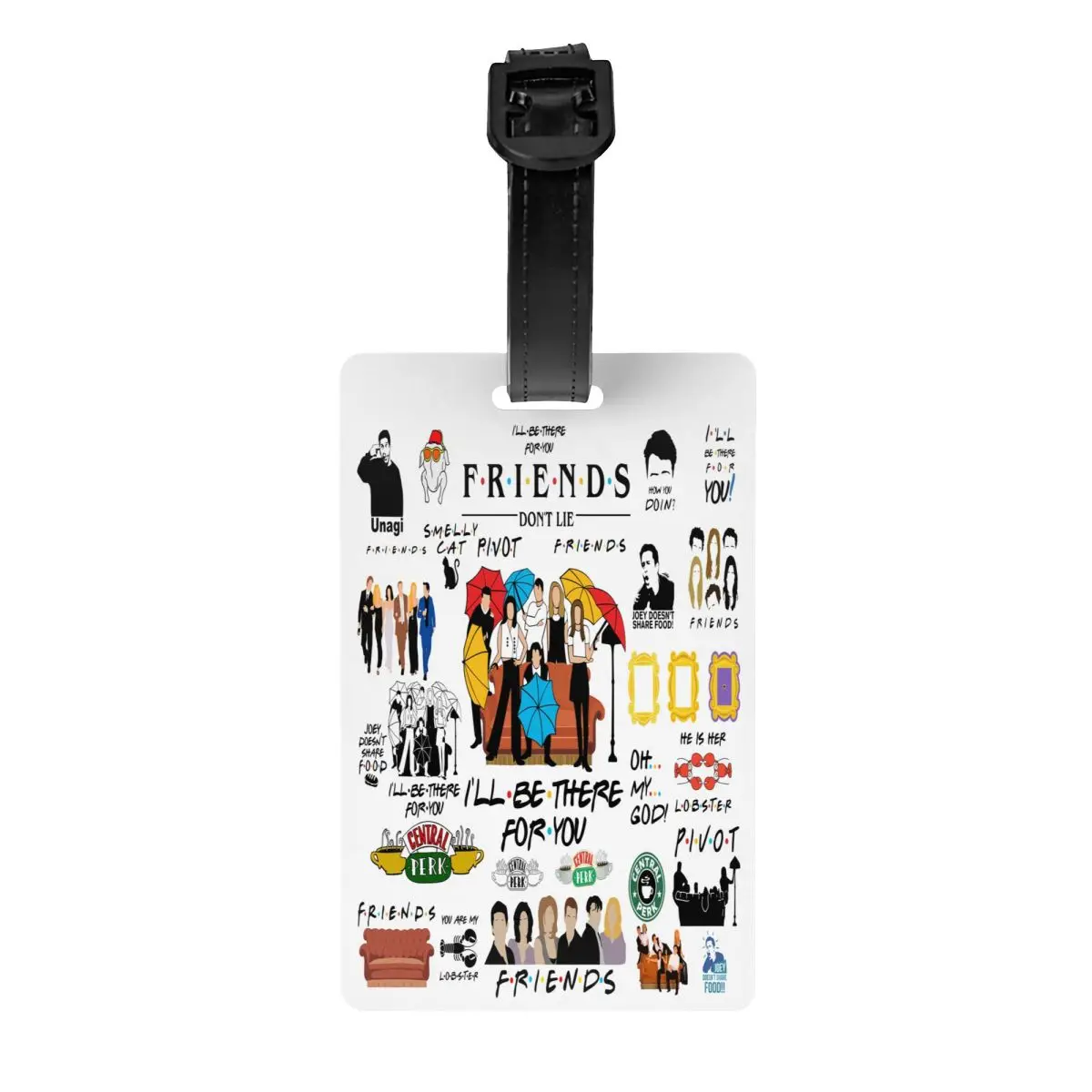 Funny TV Show Friends Collage Luggage Tag for Suitcases Cute Baggage Tags Privacy Cover ID Label