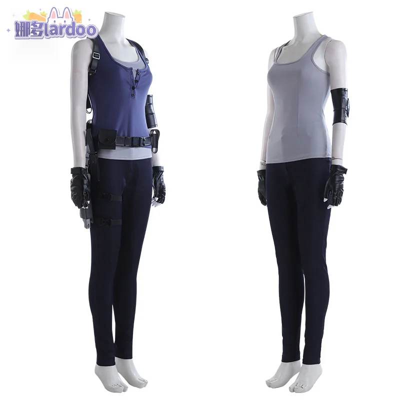 Game Jill Valentine Cosplay RE 3 Costume Women's Top Pants Suit Shoulder Bag Straps Accessories Halloween Carnival Outfit