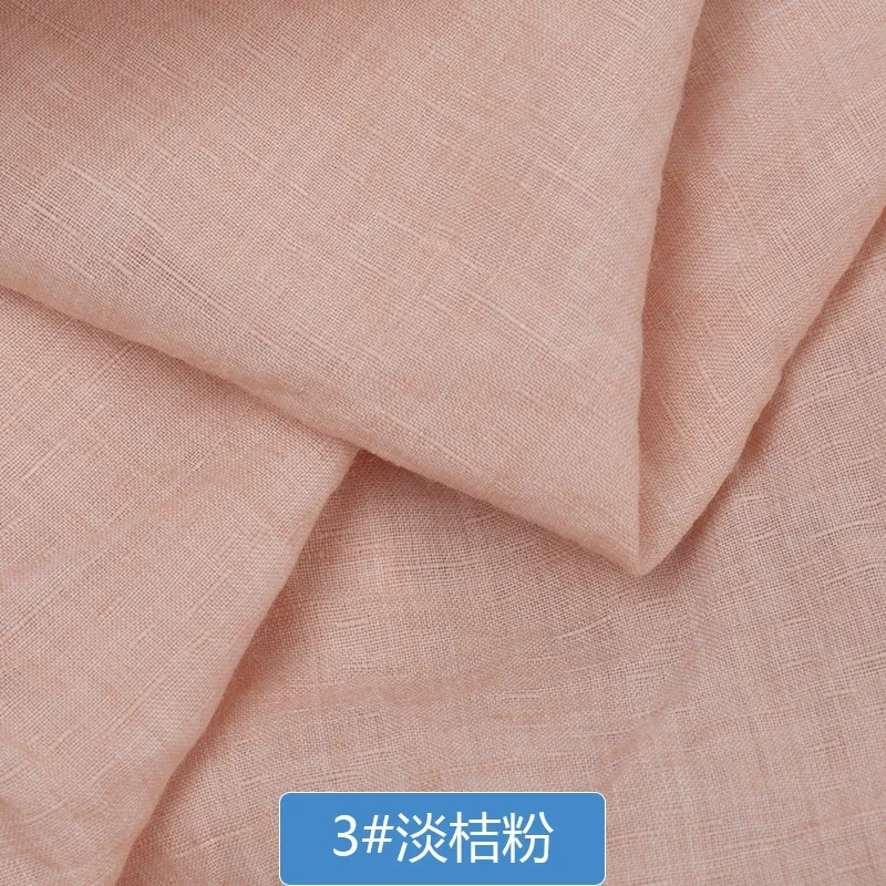 50x140cm Solid Color Cotton Linen Thin Fabric Handmade Clothes Dress Bamboo Slub DIY Sewing Dress Background Craft Material