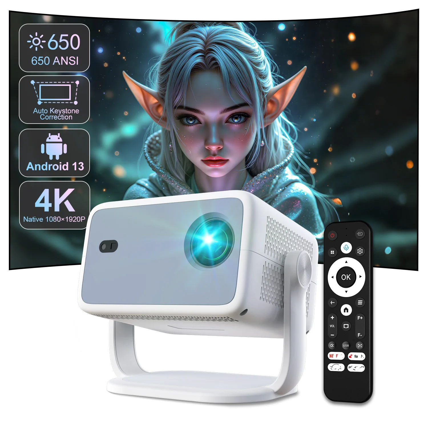 

Mini Projector Video Portable Overhead 1080p Smart Home Lcd Proyector Portatil Android 13 4k Wifi Smart Projector