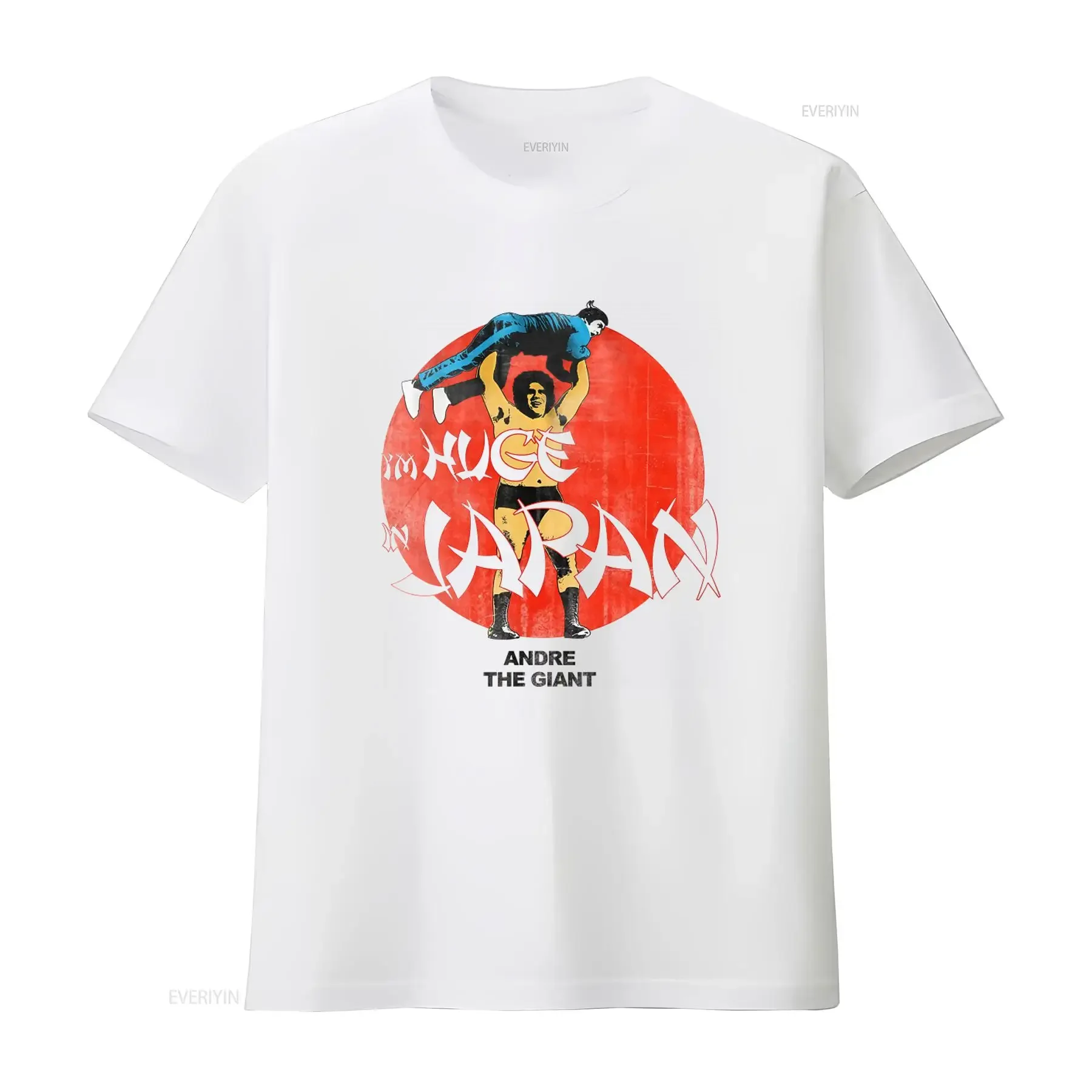 Andre The Giant Huge In Japan Print Adult T Shirt vintage Washed Comfortable fashion Stylish Versatile streetwear Stretched