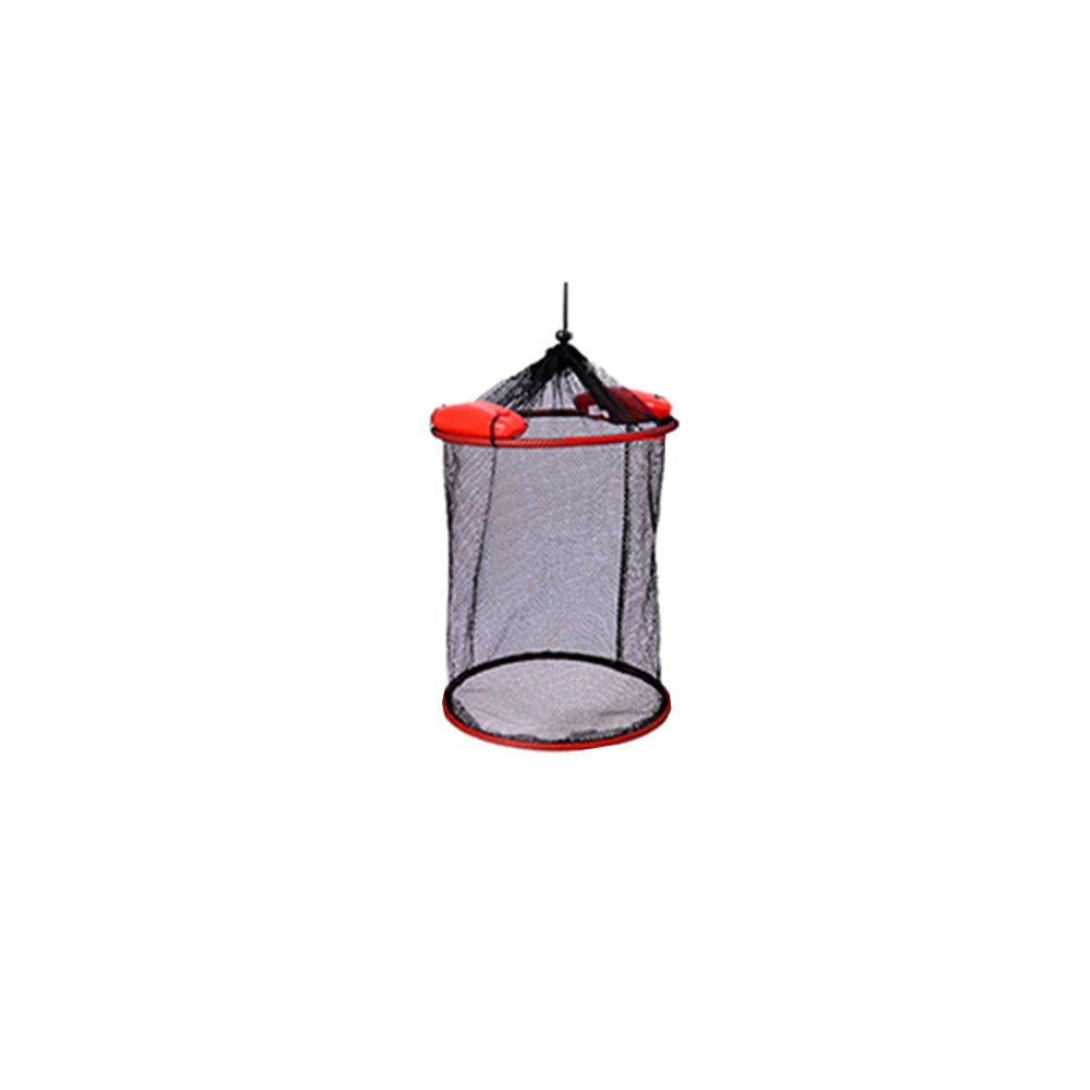 

Foldable Fishing Mesh Bait Cage Trap for Live Fish Nylon Construction Portable Design for Easy Carrying and Handling