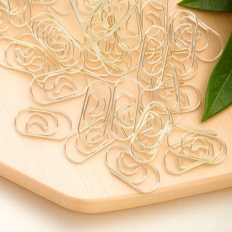 

100Pcs Paper Clips Strong Grip Non-Deform Clips for Homework Test Papers Envelopes Reliable Daily Use Stationery