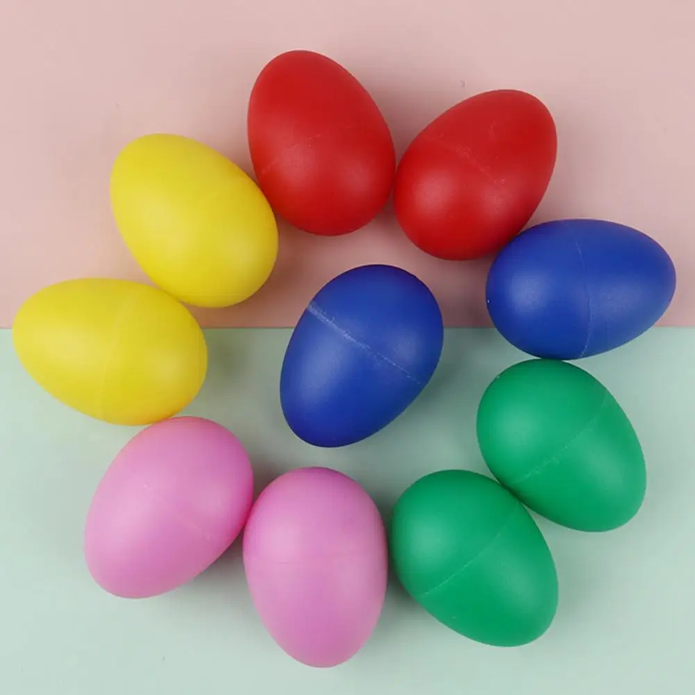 2 uds coctelera de huevos instrumentos musicales huevo de percusión para niños juguetes coctelera de huevos de Pascua de plástico para educación aprendizaje Musical