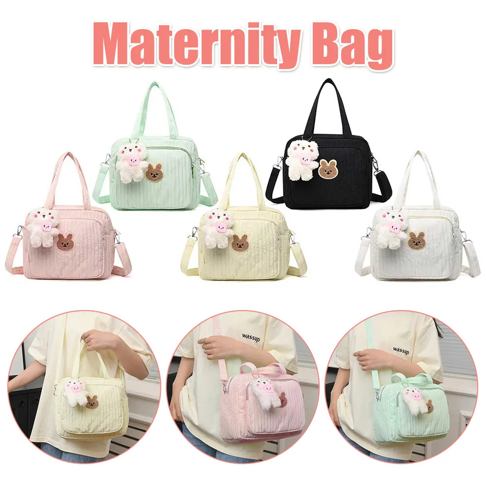 Multi-function Maternity Bag with Pendant Nappy Maternity Packs Portable Cute Cartoon Large Capacity Nylon Organizer Travel Bag