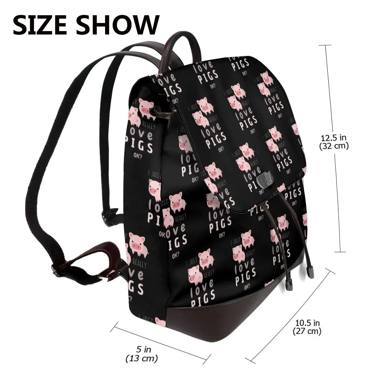 Funny Pigs For Pig Lovers Bookbag School Student Bags Hiking Travel Daypack for Women Fashion Derma Backpack