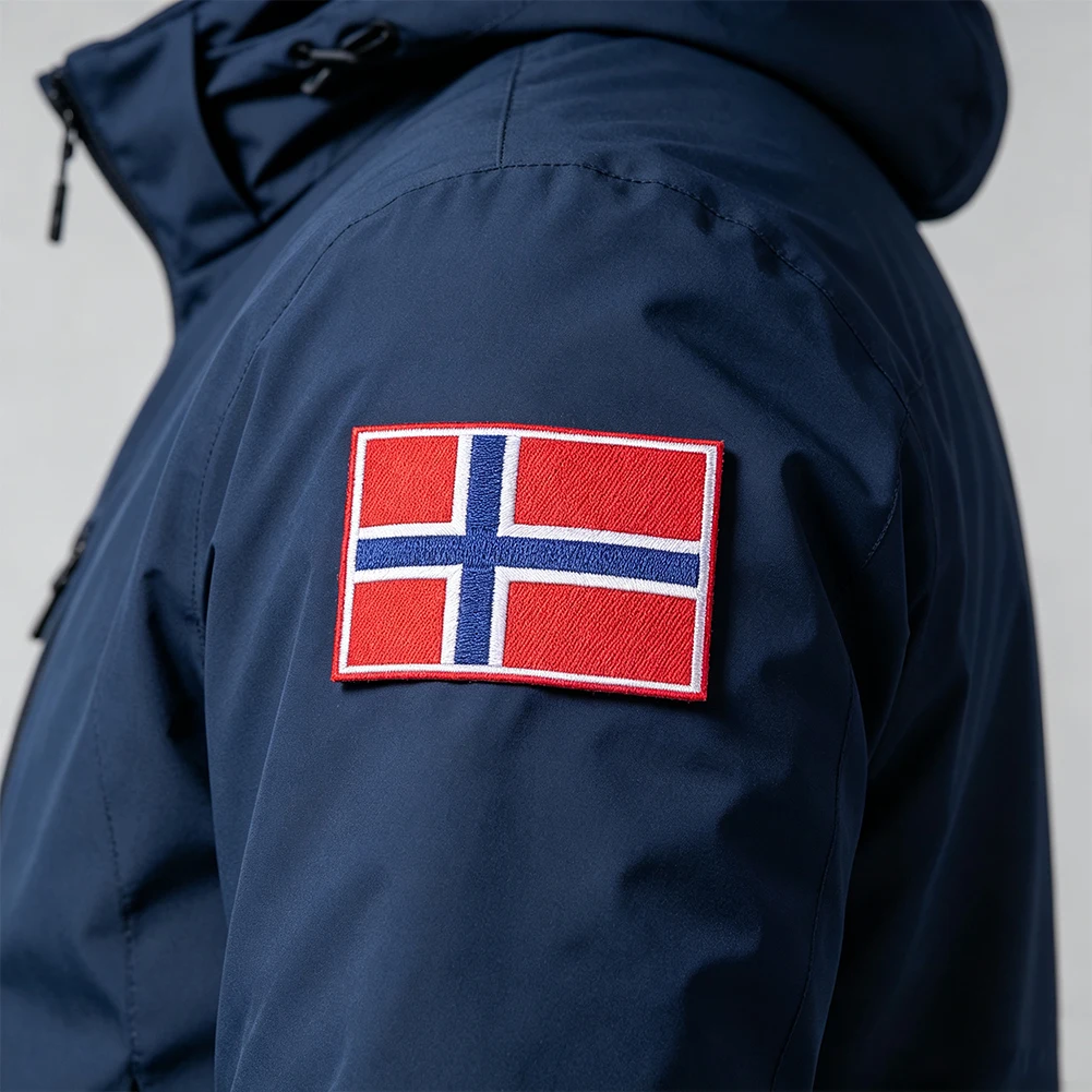 Norwegische Flagge, gesticktes Applikationsabzeichen, Nationalflaggen-Patch für Kleidung, Jacke, Rucksack, Mütze, Reisesouvenir, DIY-Basteldekoration – Detail 6