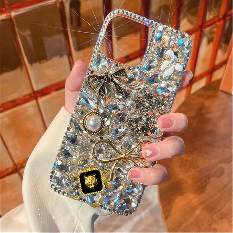 

Luxury 3D Glitter Diamond Bling Phone Cover, Rhinestone Case, Funda Coque for iPhone 16Plus 15Pro, 14, 12, 13, 11 Pro Max