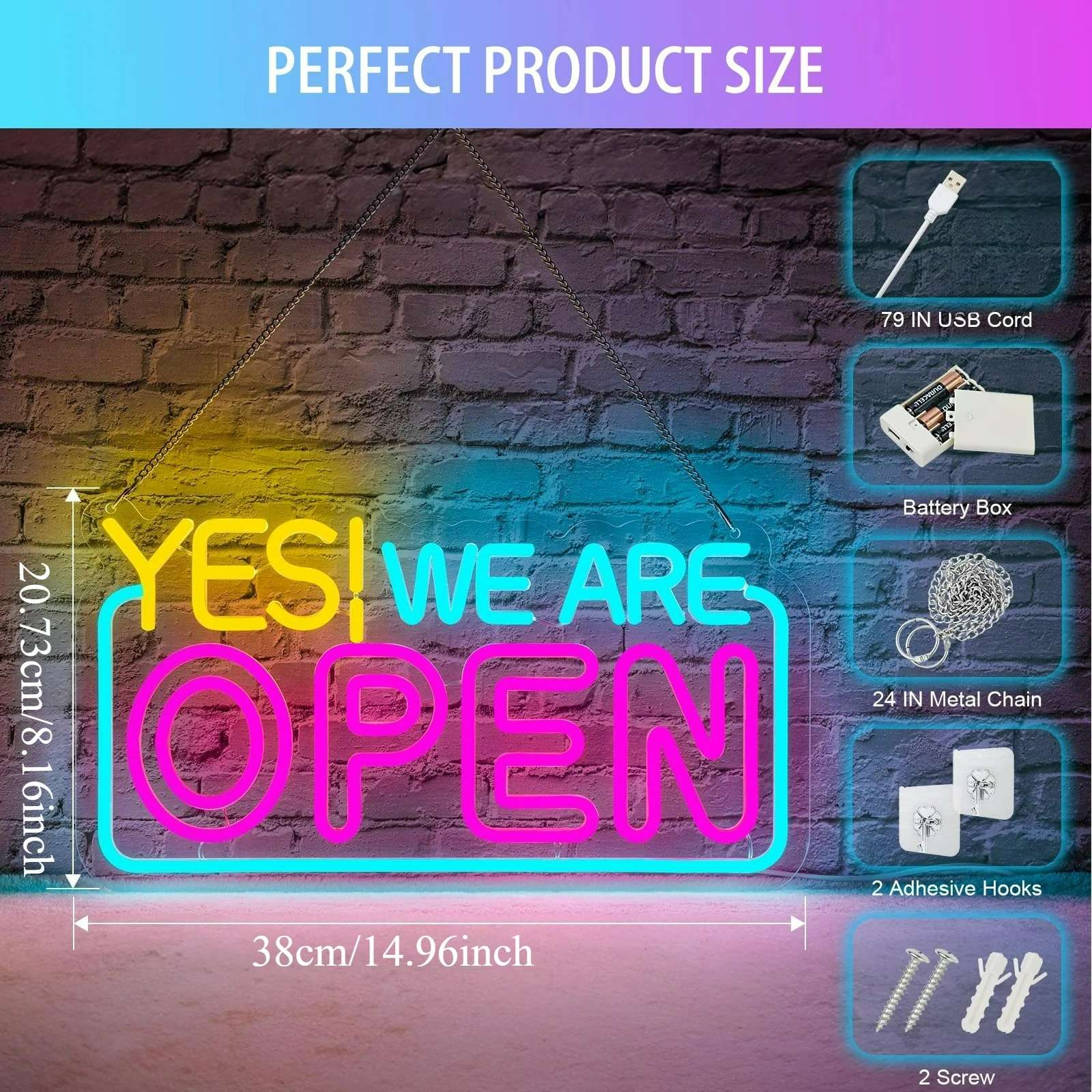 Bar Open Neon Signs Dimmable Led Open Sign USB Powered Bright High Visibility Led Open Signs for Bussness Bar Pub Man Cave Decor