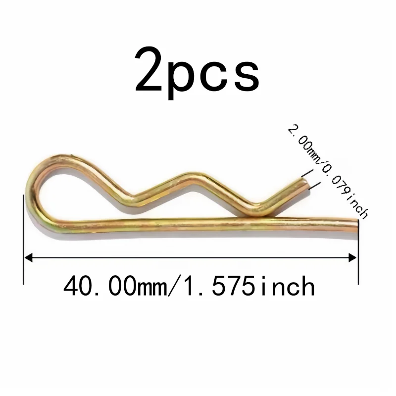 Rust Resistant Steel R-Clip Cotter Pins, 2 pcs 2*40mm M2 M2*40mm, Agricultural Machinery, Multipurpose