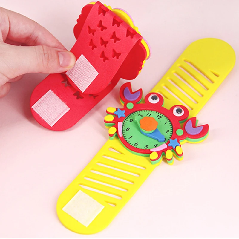 Children's Creative DIY EVA Watch Material Kits Kindergarten Early Education Handmade Art Crafts Toys Kids Boys Girls Gifts