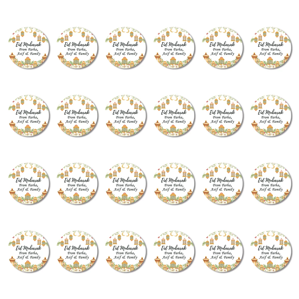 20 Stück individuelle Ramadan-Party-Geschenkaufkleber, Eid Mubarak-Party-Süßigkeiten und Geschenke, DIY-Dekoration, Versiegelung, selbstklebende Aufkleber