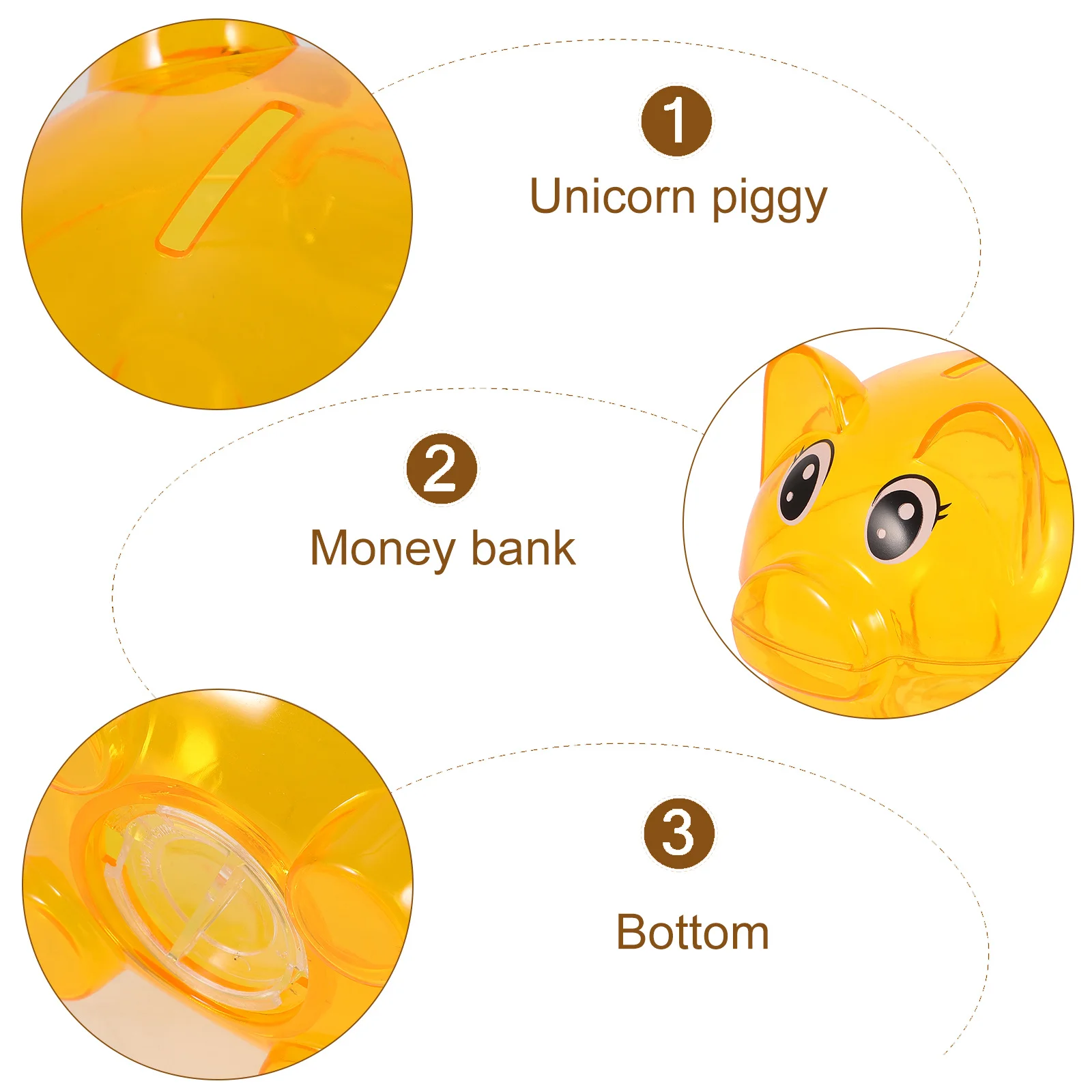 2Pcs Clear Piggy Bank Jar Transparent Coin Saving Pot Children Money Box Pig Money Bank Gift for Kids Pig Purse