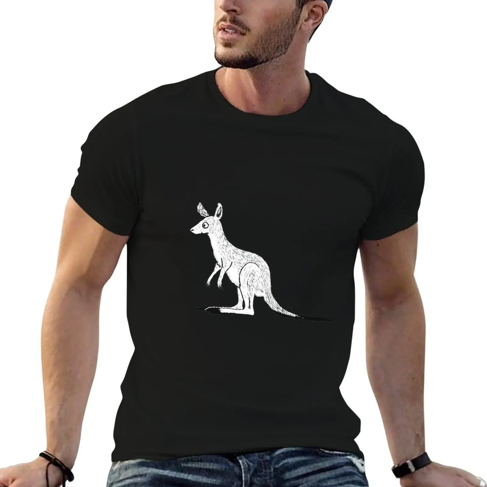 Roo the Eastern Grey Kangaroo - Raising funds for the RSPCA QLD T-Shirt Fashion Casual Short Sleeve Top