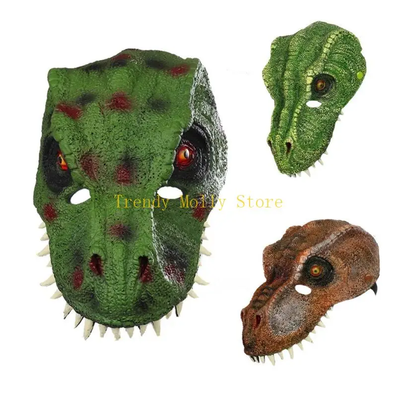 N5KB Tyrannosaurus Mask Dragons Dinosaur Mask Headwear ชุดฮาโลวีนคอสเพลย์