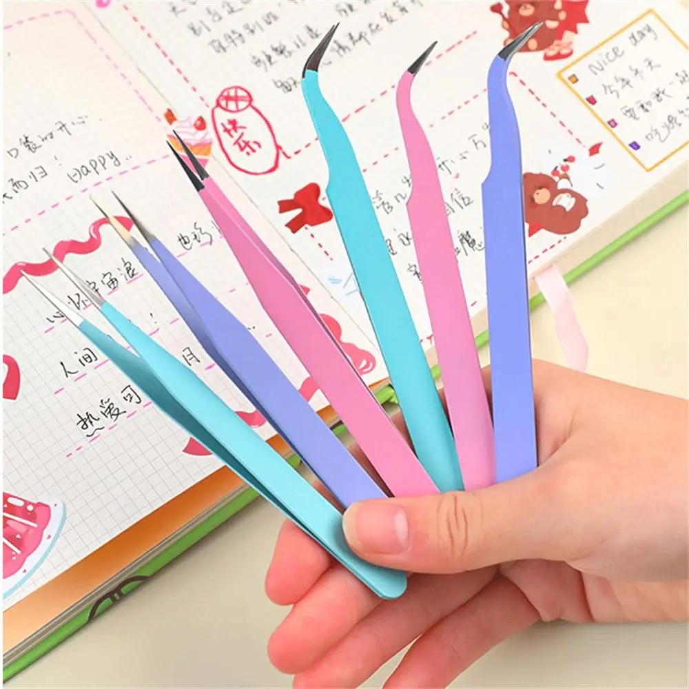 

Student Supply Macaroon Color Tweezers DIY Decroative Multi-Tool Sticker Tweezers Stationery Sticker Tool Sticker Tape