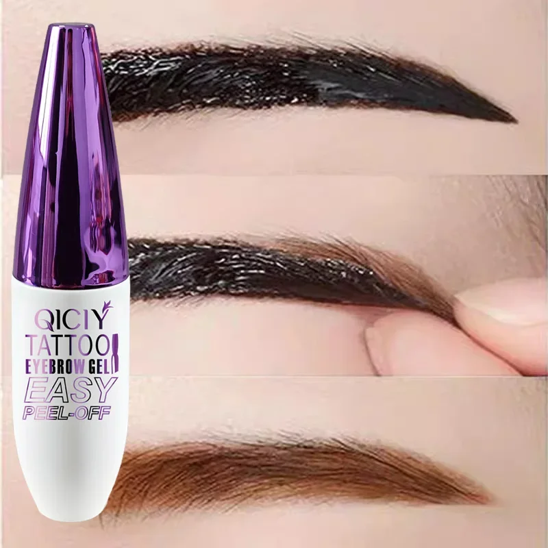 Teinte de Gel pour sourcils Peel Off, 4 couleurs, teinte Semi-Permanente pour sourcils, imperméable, résistant à la transfert, pour une apparence plus complète et définie