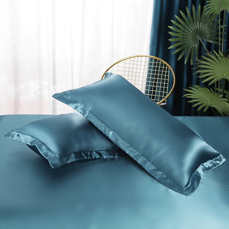 Bonenjoy 2pcs Pillowcase Silky Pillow Cover 48x74cm Cushion Cover Rectangle Pillowslip Smooth Pillow Case funda almohada