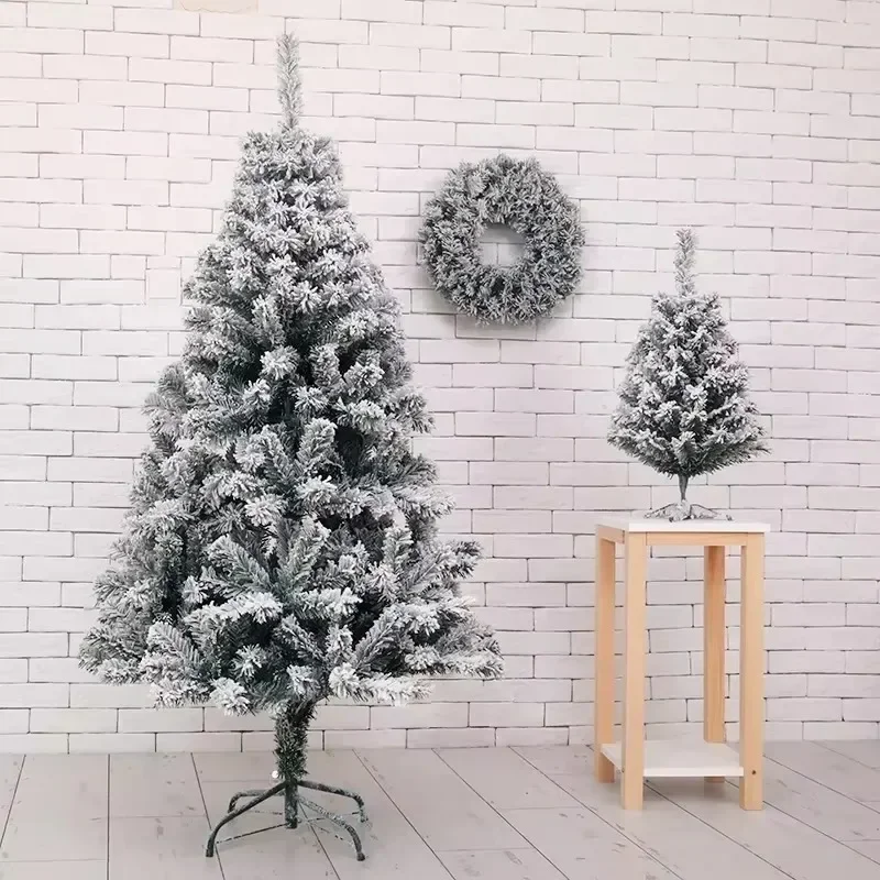 Artificial Christmas Tree PVC Snow Velvet Metal Base Family Party Christmas Decorations 45cm/60cm Christmas tree