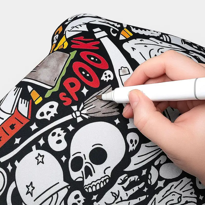 

DIY Coloring Blanket With Markers Creative Personalization Halloween pattern blanket Stress Relief Unique Paint art Decor Gift