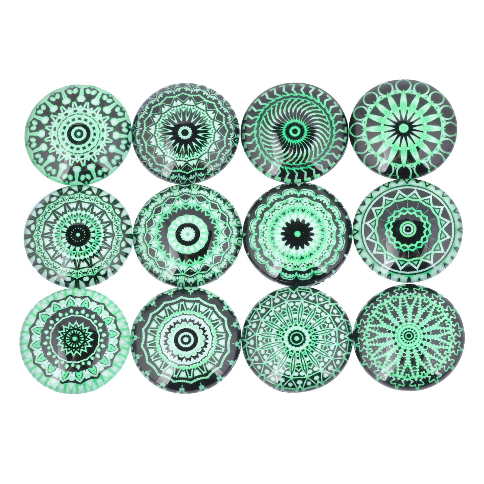 onwear mix green mandala photo cabochon 12mm 14mm 10mm 18mm 20mm 25mm round dome glass jewelry findings for earrings pendant