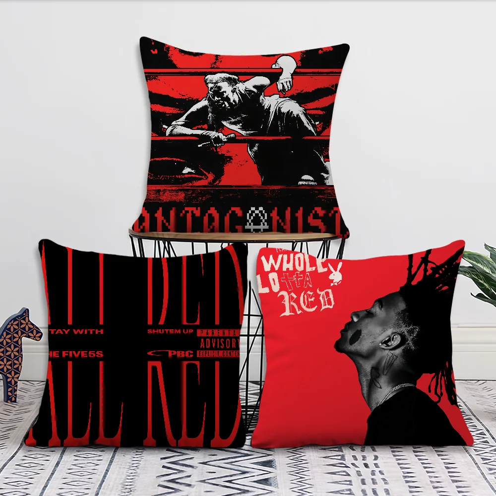 Singer P-Playboi Carti ALL RED Comfortable soft Pillow Case for Sofa Living Room Home office Decor and Protective Covers