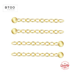 14K Gold Filled Extensions Chain Cable Extender Chain For Bracelet w/ Round Disc Charm Jewelry Making Supplies Necklace Chain