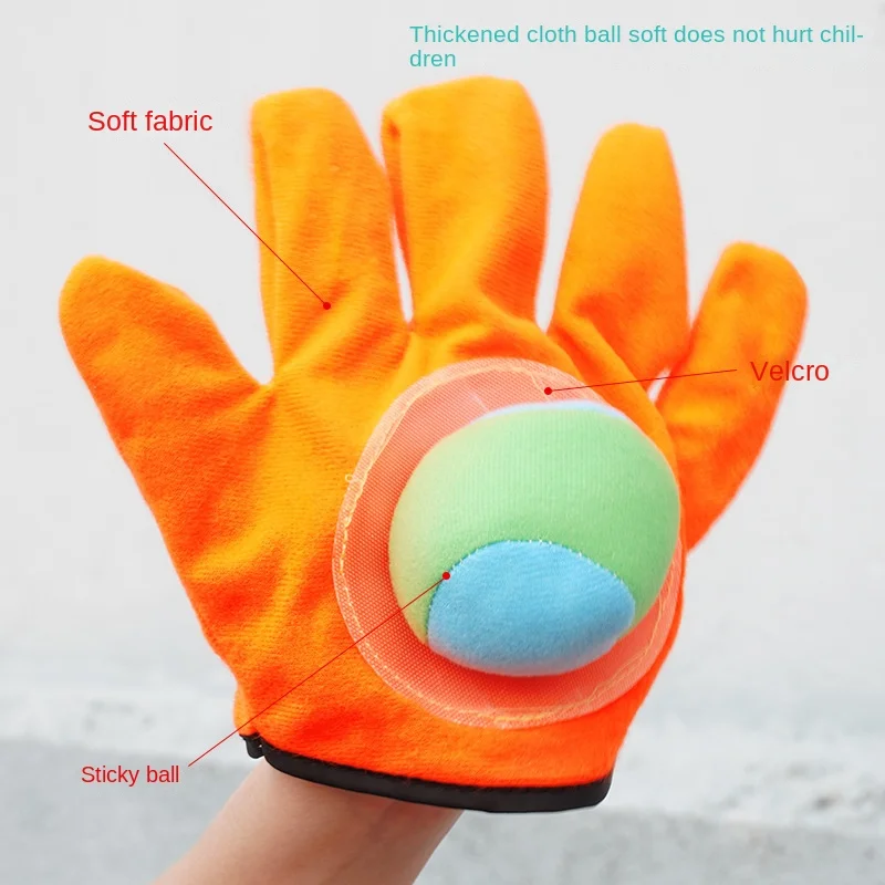 Guantes de bola pegajosos con ventosa, Bola de captura para padres e hijos, diversión para niños, educación de la primera infancia, Velcro pegajoso, al aire libre