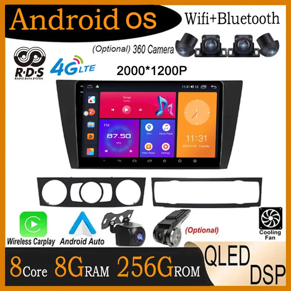 

9 lnch For BMW 3 Series E90 E91 E92 E93 2005 - 2013 Android 14 4G Lte Car Player Radio Multimedia GPS Navigation Stereo Video