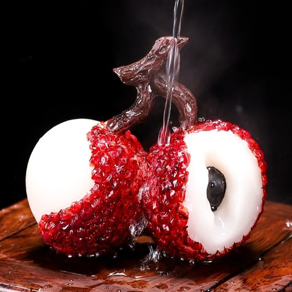 تغيير لون الشاي الصيني حفل شاي الحيوانات الأليفة الراتنج سطح المكتب الحلي الشمع التوت الرمان الشاي اللعب مجموعة الملحقات