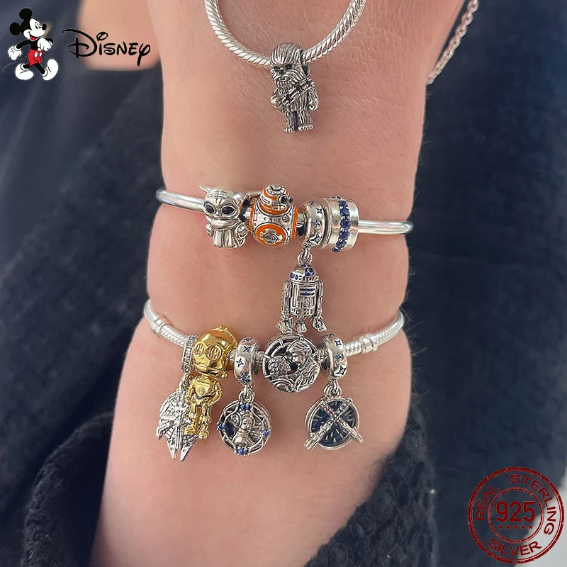 Perles de charme en forme de Yoda Star VANpour femme, convient aux bracelets à breloques Pandora, perle pendentif en argent 925, cadeau de bijoux