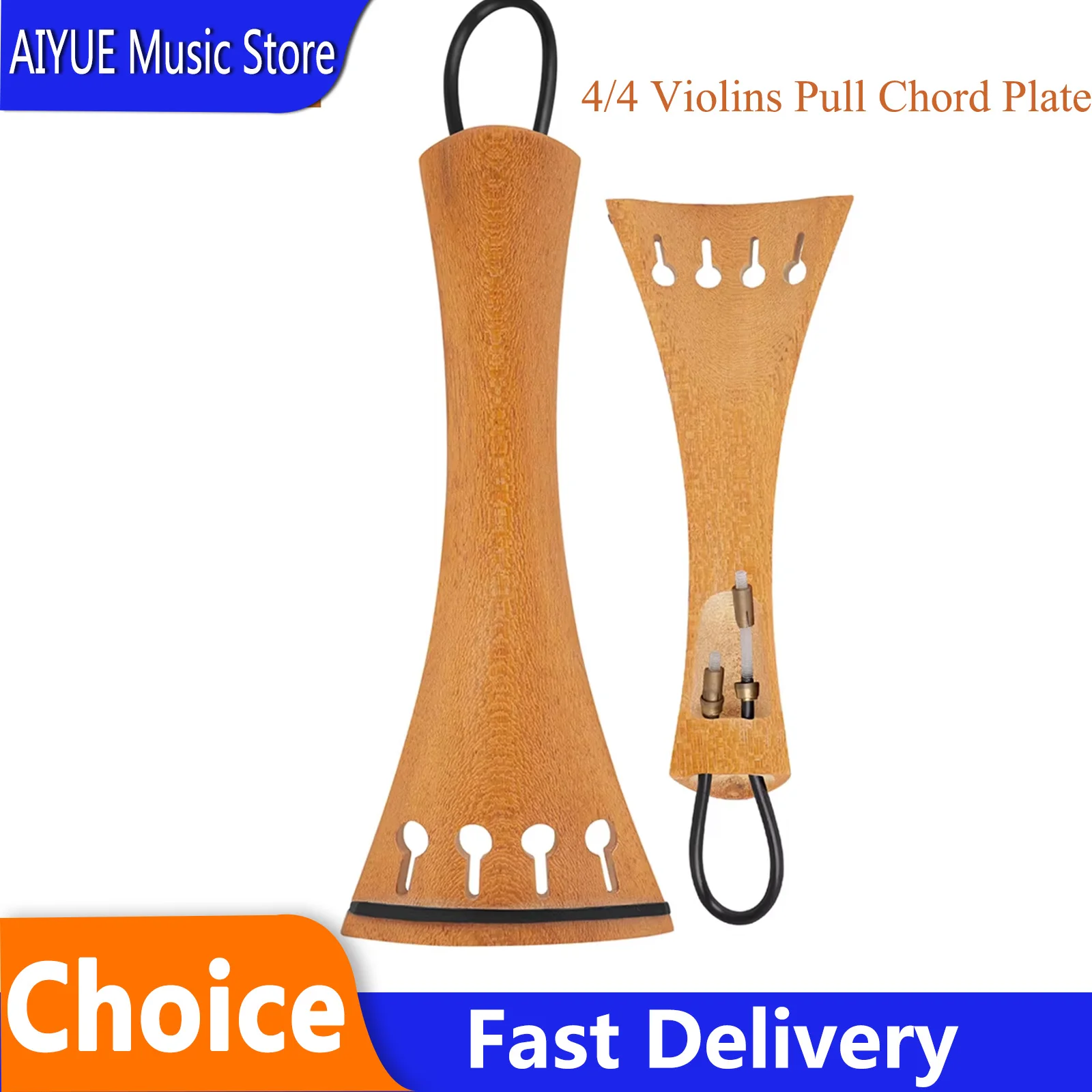4/4 Violins Pull Chord Plate Tailstring Date Wood Plate One-Piece Structural Design Smooth Tuning Violin Replacement Accessories