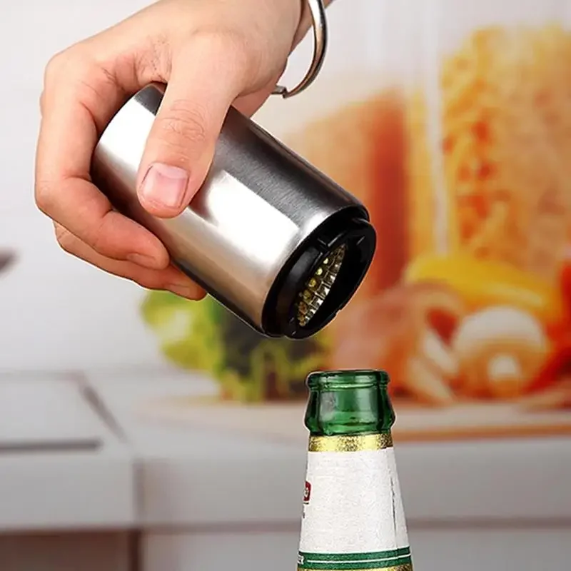 

Magnetic Automatic Beer Bottle Opener Stainless Steel Wine Opener Portable Bar Tools Kitchen Gadgets Christmas Gift