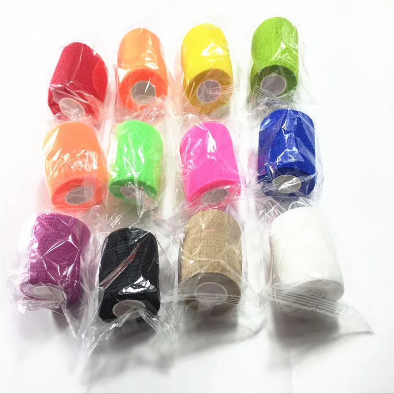 1 لفة تنفس غير المنسوجة ضمادة ذاتية اللصق ضمادة العضلات الشريط إصبع المفاصل التفاف الإسعافات الأولية الحيوانات الأليفة ضمادة مرنة 2.5-10 سنتيمتر #4