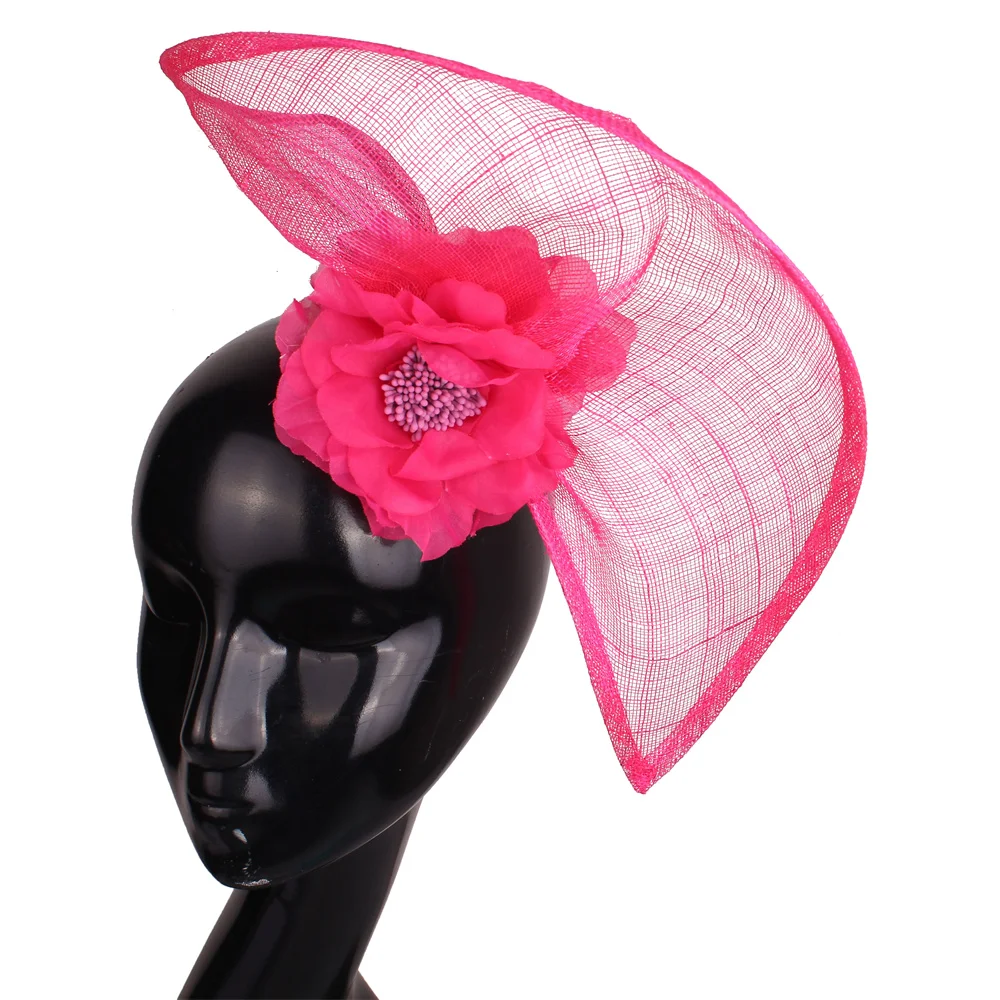 

Women's High-Quality Sinamay Fascinator Hat for women headband Church Wedding Cocktail Party Hair Accessories Bride Fedora Cap