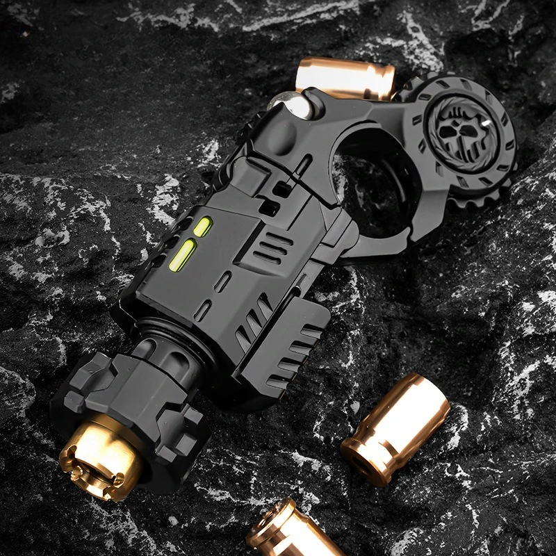 Mini Metal EDC Stress Relief Toy Pistol Guns Eject Fidget Roller Spinner Mechanical Slider Ratchet Wheel Paragraph Ring Adults