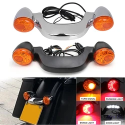 Motorcycle LED Rear Turn Signal Brake Light Bar for Harley Glide Street (with Bracket)