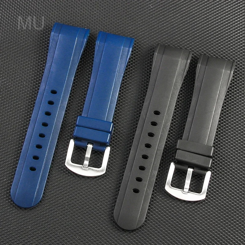 High-end Silicone Watchbands for Graham Reeftiger Watch Racing Timing Series Curved Interface Waterproof Sweatproof Strap 24mm