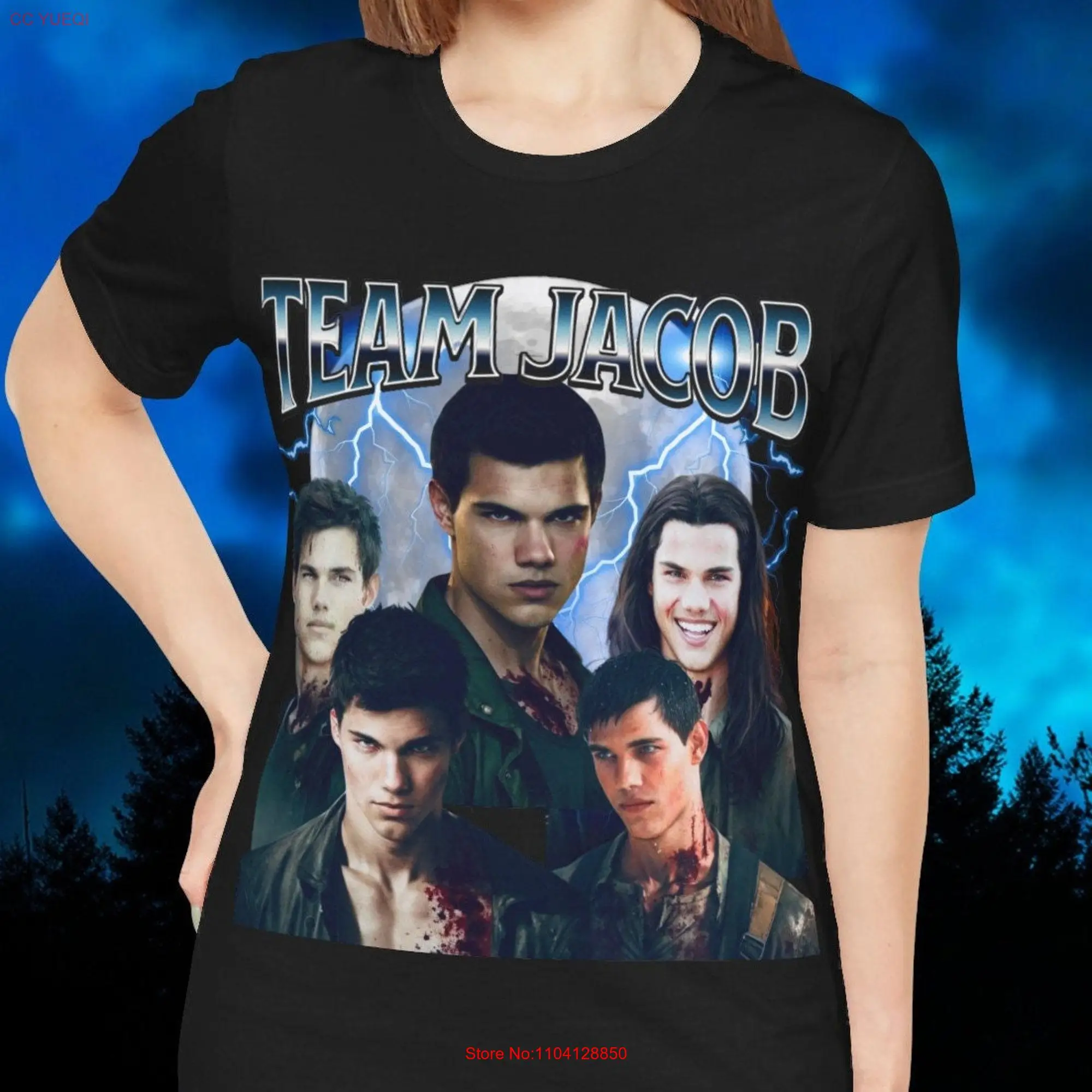 TEAM JACOB T Shirt Bootleg retro 90's tee Edward Cullen Black Twilight merch festivals Saga  long or short sleeves