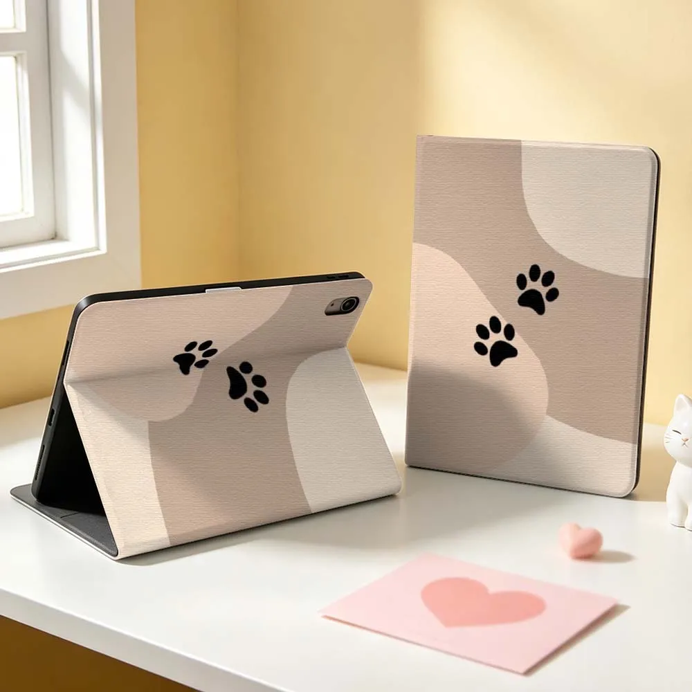 Animal Cat Paw Print Art For Apple iPad Pro Mini Air A16 A17 A14 4 5 6 7 6th 12th Gen M5 11 13 M4 Pen Tray Tablet Case Soft