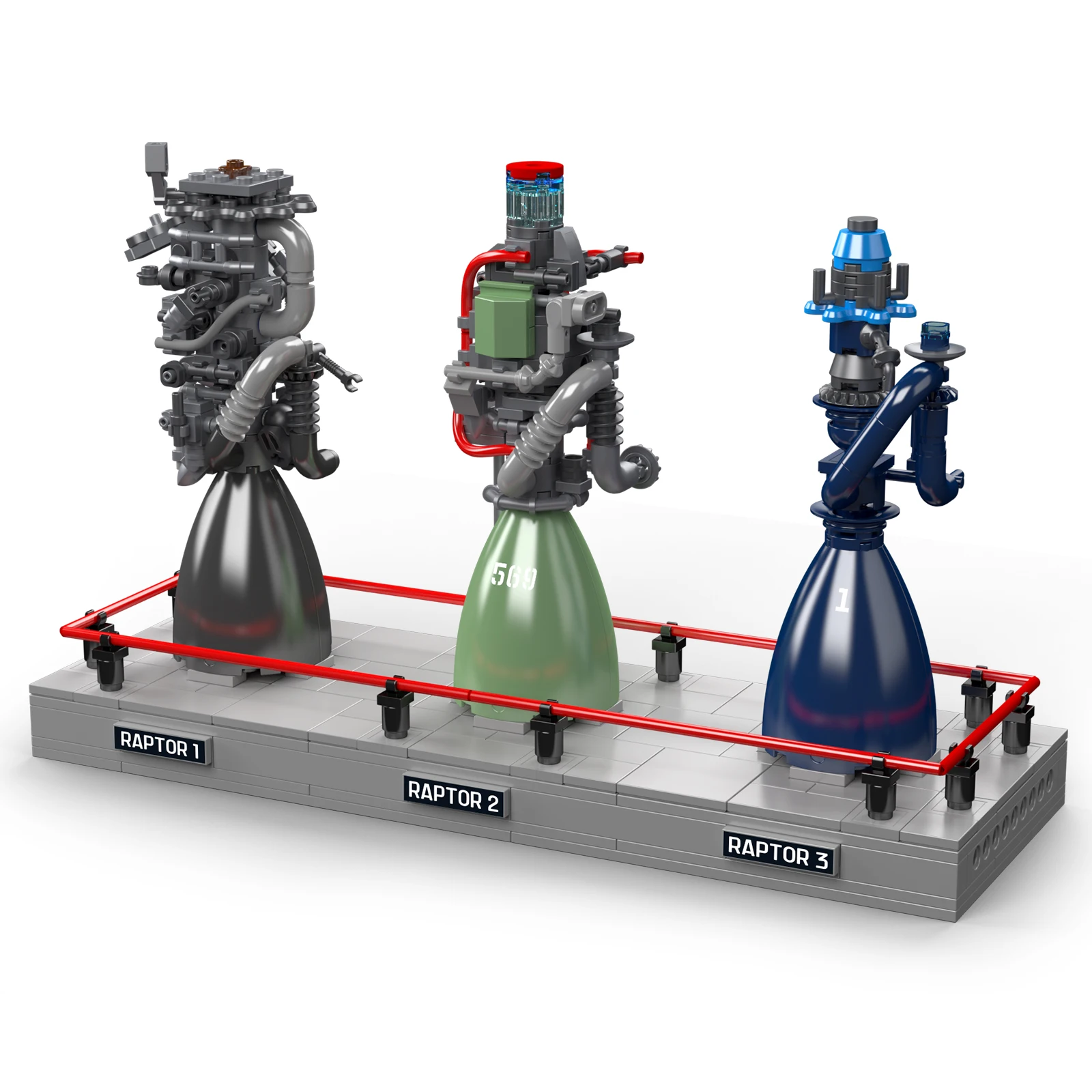 10247 496개 랩터 로켓 엔진 모델 블록 세트 창의적 교육용 조립 장난감 장식 MOC 브릭 어린이 선물