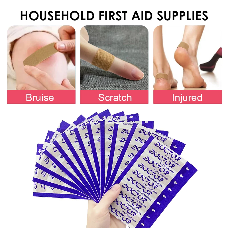 20Pcs Breathable Band Aid Waterproof Bandage First Aid Wound Dressing Medical Tape Wound Plaster Emergency Kits Bandaids A1554