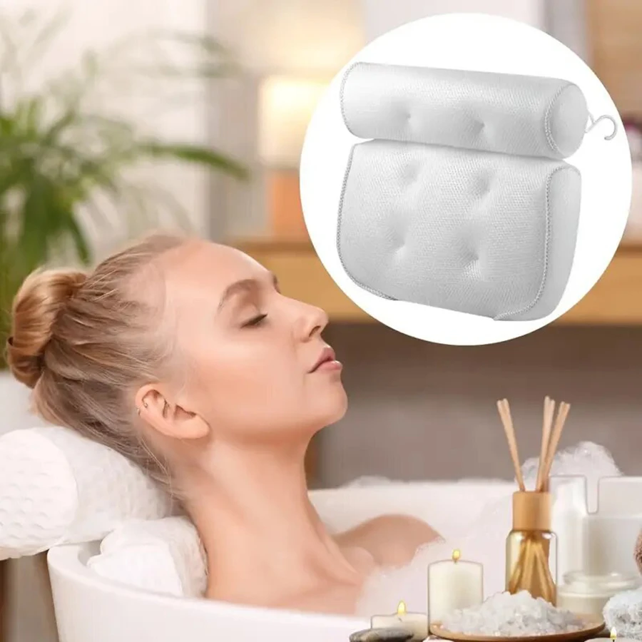 1. Nacken- und Rückenstützkissen für die Badewanne mit rutschfesten Saugnäpfen, Badewannen-/Badezimmerzubehör. – Detail 12