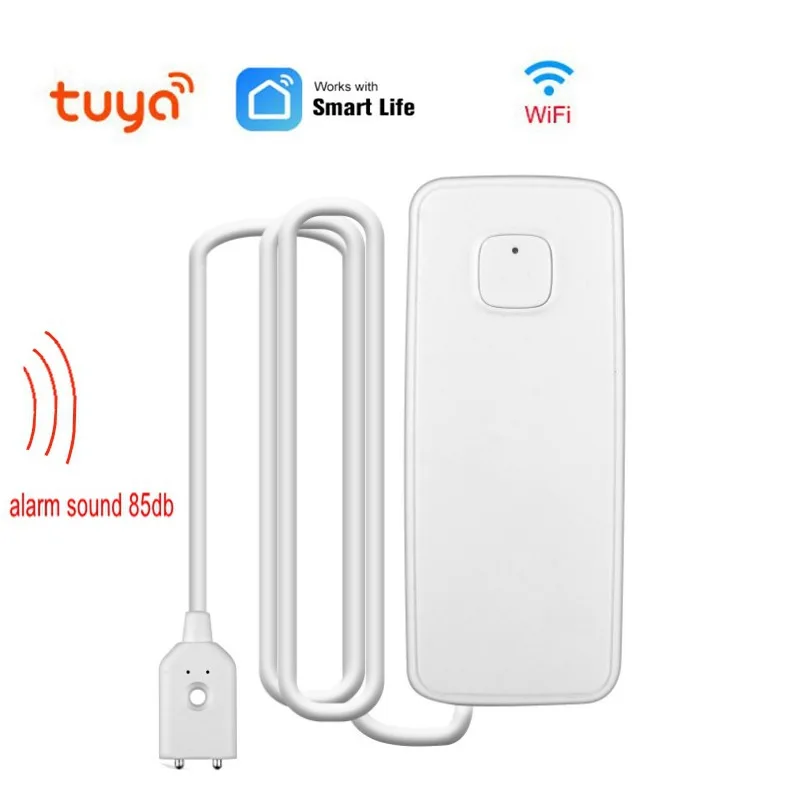 TUYA WIFI الذكية استشعار تسرب المياه كاشف مستوى تجاوز المياه الأمن إنذار المنزل تسرب المياه إنذار APP مراقبة عن بعد