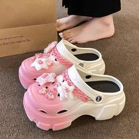 Gradient thick bottom breathable sandals female summer outside wear fashion cartoon accessories DIY heightening non-slip sandals