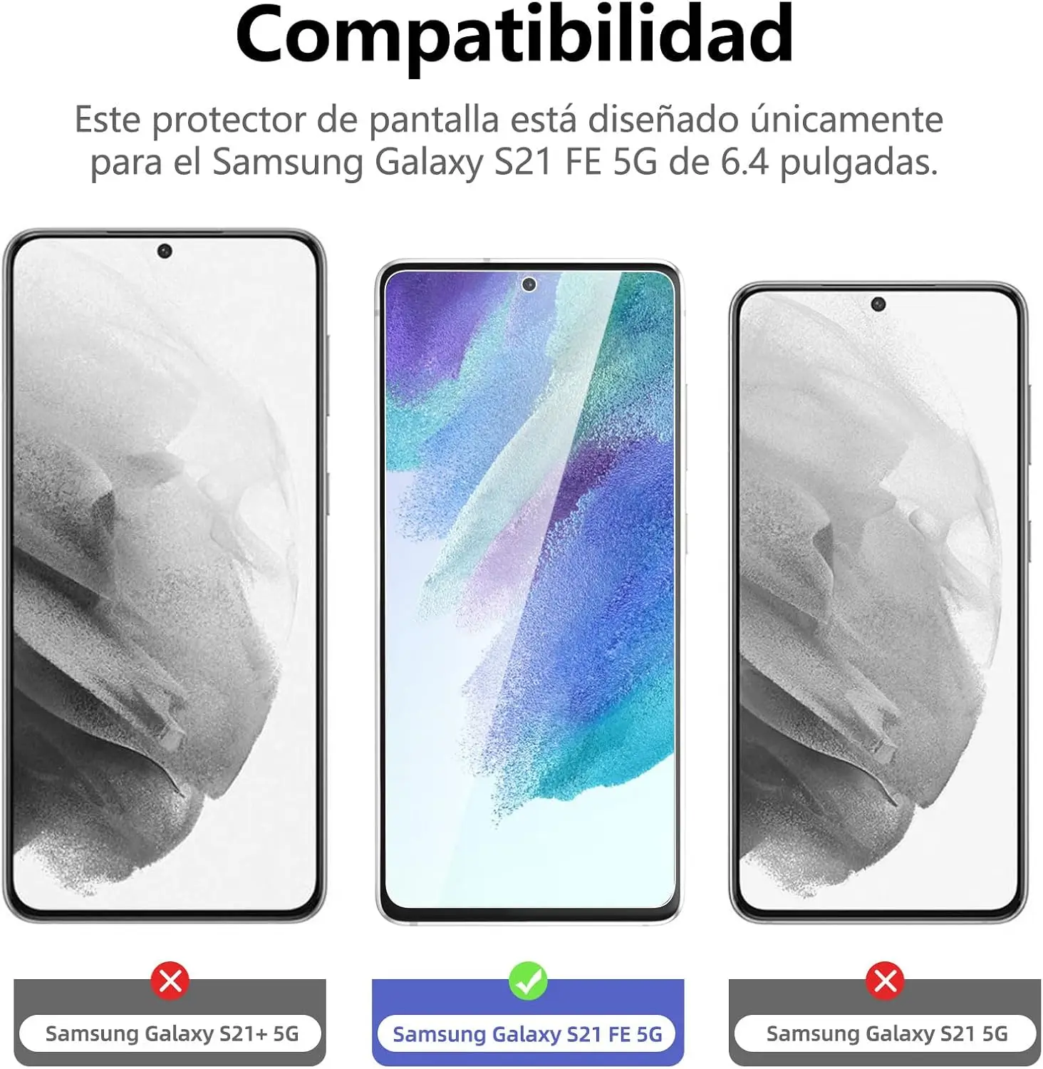 

For Samsung Galaxy S21 FE Compatible Screen Protector, Anti-Scratch Screen Protector