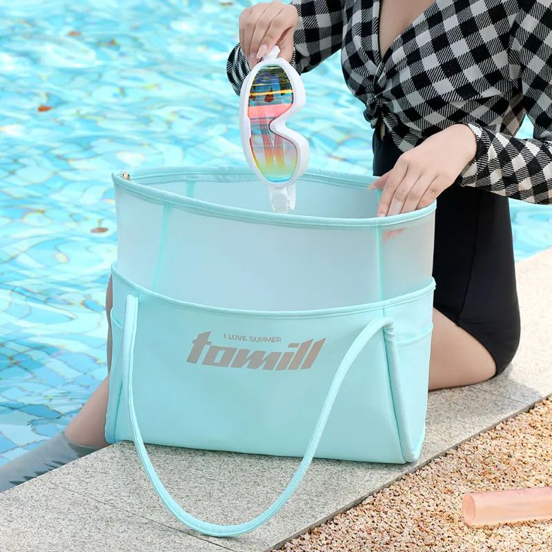 

Waterproof Hand-Carry Swim Bag with Swimsuit Storage – Wet/Dry Separation, Toiletry Pouch, Beach & Large Travel Organizer